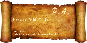 Press Adélia névjegykártya